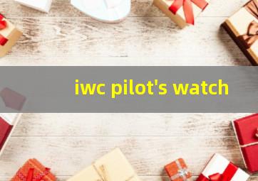 iwc pilot's watch